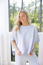 Fitness Routine Top-Halogen Blue