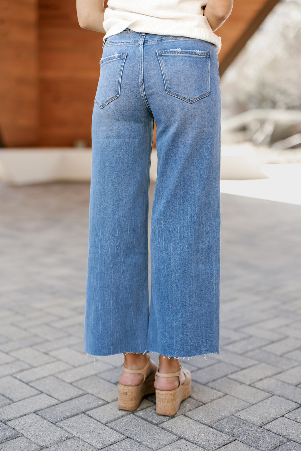 Reid High Rise Crop Wide Jeans