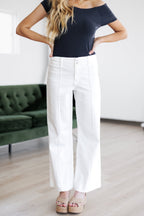 Nolan Pintuck Wide Leg Jeans
