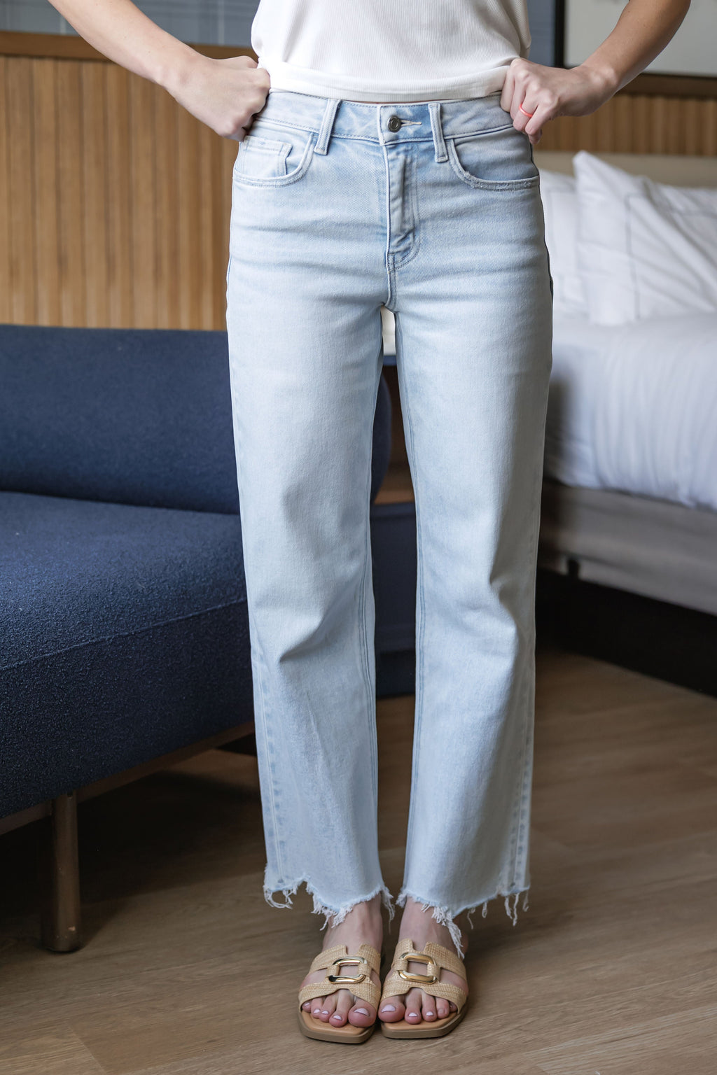 Donnie High Rise Slim Wide Jeans
