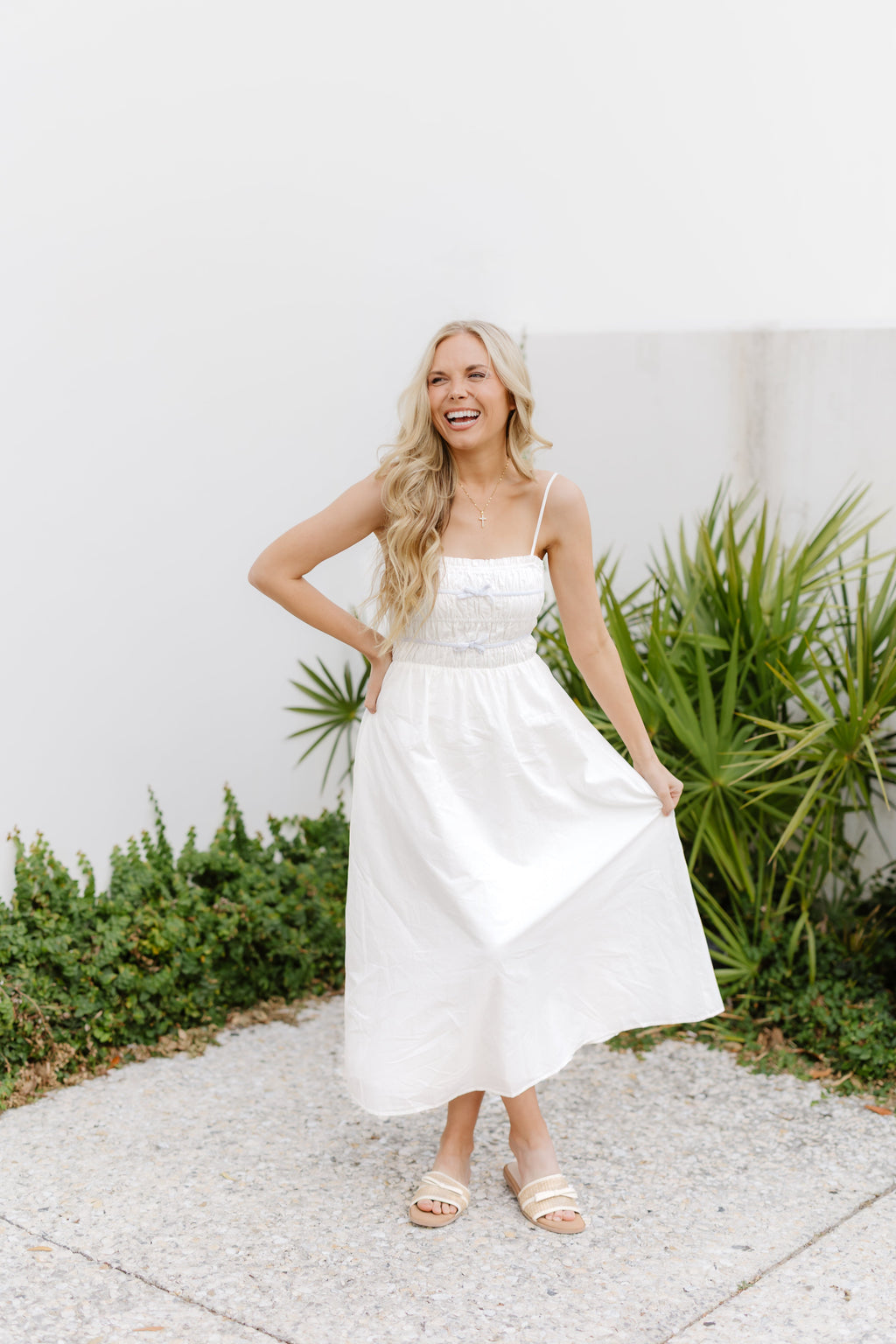 Katalina Dress-White/Blue
