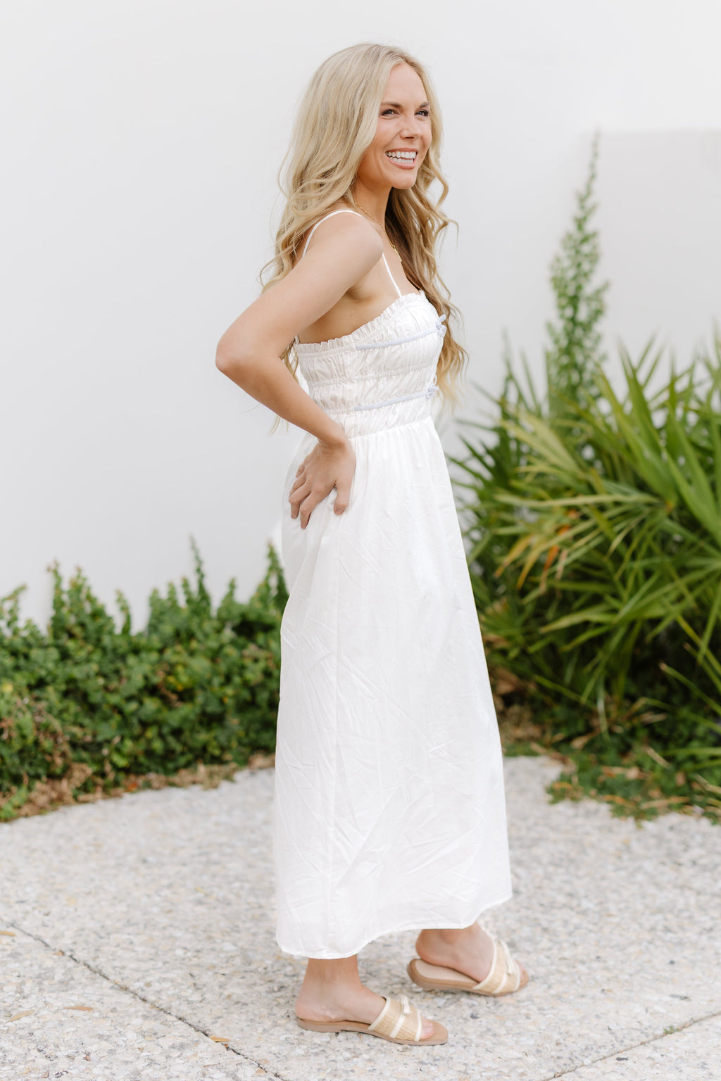 Katalina Dress-White/Blue