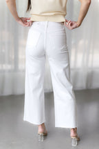 Ryan Scissor Cut Wide Leg Jeans - Optic White