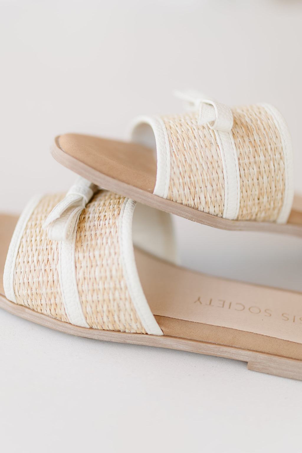 Andrea Bow Raffia Sandal-Natural