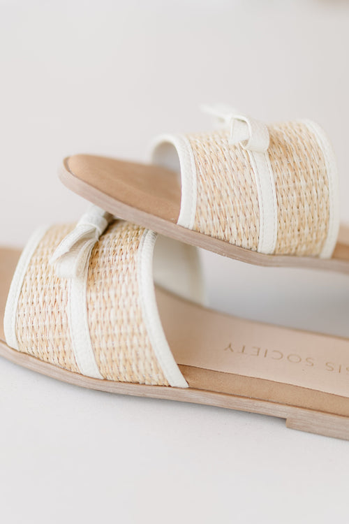 Andrea Bow Raffia Sandal-Natural