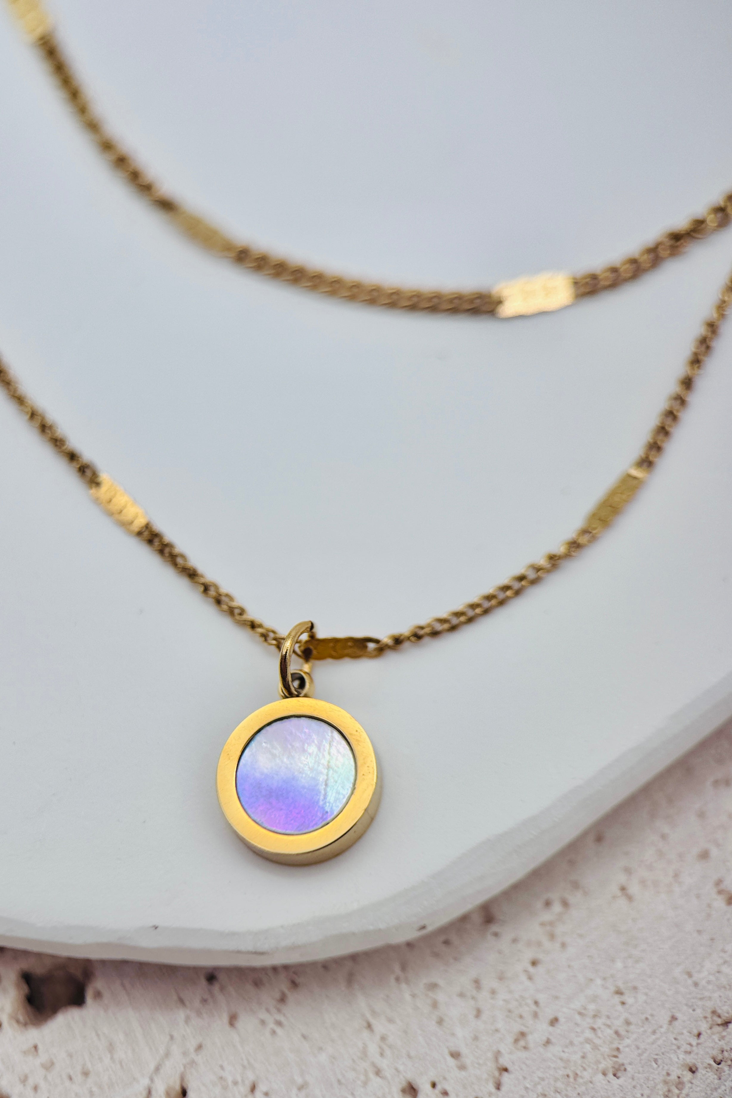 Opalite Charm Layered Necklace